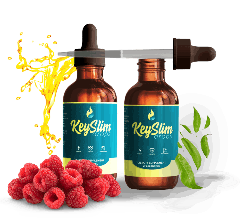 KeySlim Drops Official Banner - Natural Weight Loss Supplement Bottle